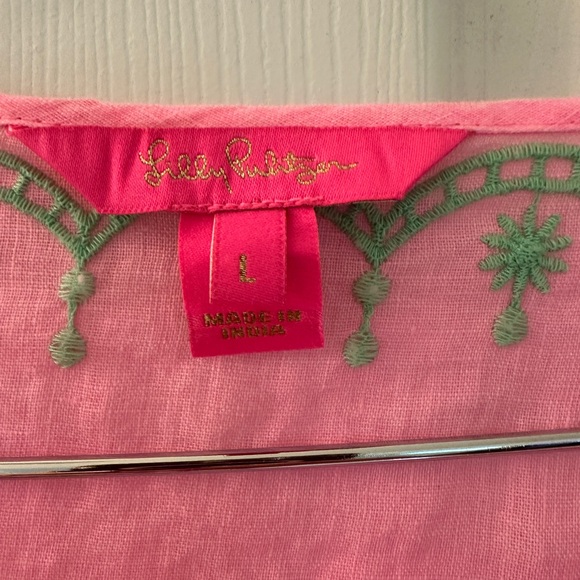Lilly Pulitzer Pink Tunic with Green Embroidery - Picture 2 of 5